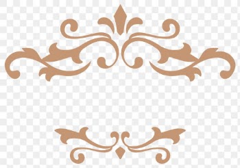 Elegant bronze ornamental frame png sticker