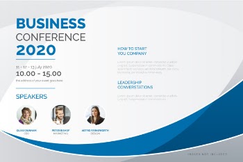 Elegant business conference poster template Free Vector
