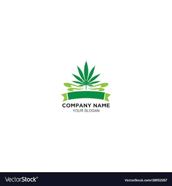 Elegant cannabis flower logo design vector image