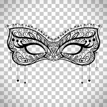 Elegant Carnival Mask, Black Ornate Lace Masquerade Mask Vector ...