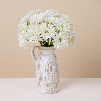 Elegant Ceramic Vase with White Flowers