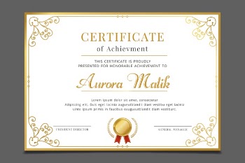 Elegant certificate achievement template Free Vector