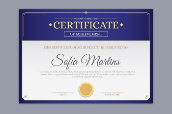 Elegant certificate award template design Free Vector