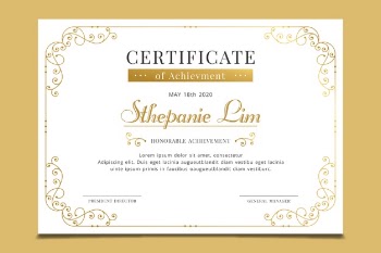 Elegant certificate recognition template design Free Vector