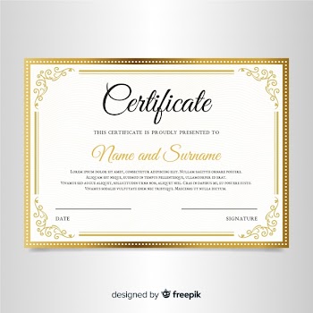 Elegant certificate template with ornamental frame Free Vector