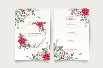 Elegant christmas card and menu template Free Vector
