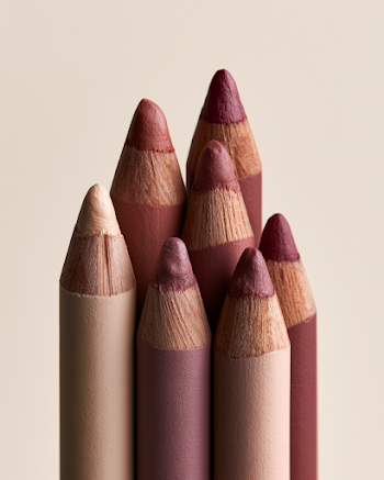 Elegant Cluster of Sharpened Lip Liners in Warm Shades