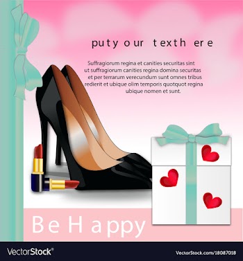 Elegant composition realistic -makeup vector image