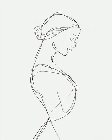 Elegant Continuous Line Drawing Portrait Elegant Continuous Line Drawing Portrait