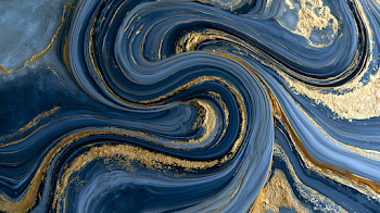 Elegant Deep Blue Marble with Gold Veins