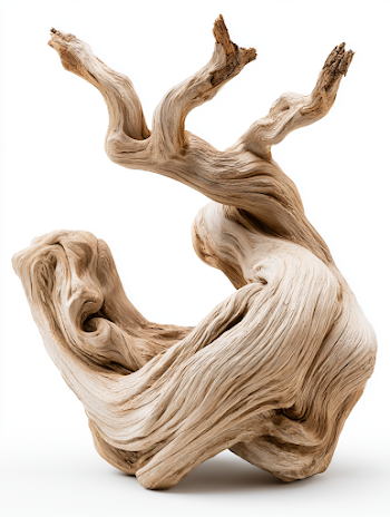 Elegant Driftwood Sculpture with Twisted Branches