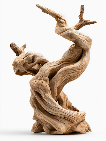 Elegant Driftwood Sculpture with Twisted Branches