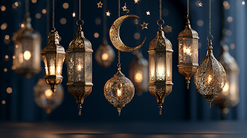 Elegant Eid Al-Adha Celebration with Golden Lanterns