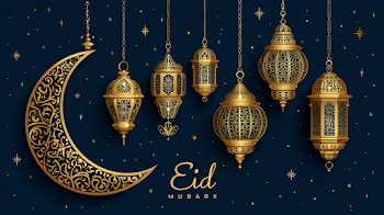 Elegant Eid Mubarak Greeting Illustration