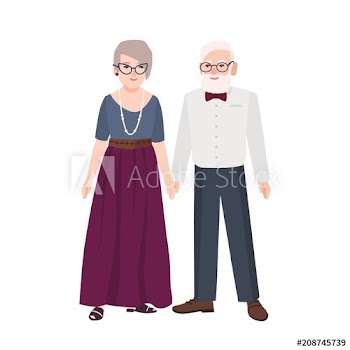 Elegant elderly couple