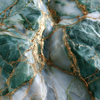 Elegant Emerald Green Marble with Gold Veining