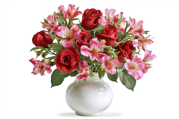 Elegant Floral Arrangement in White Vase
