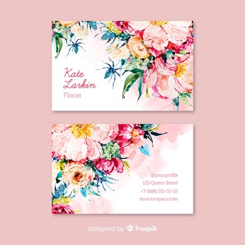 Elegant floral business card template Free Vector