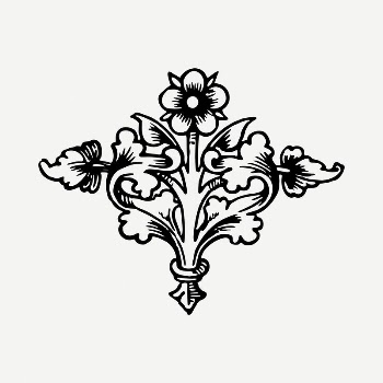 Elegant floral decoration clipart illustration | Free PSD - rawpixel