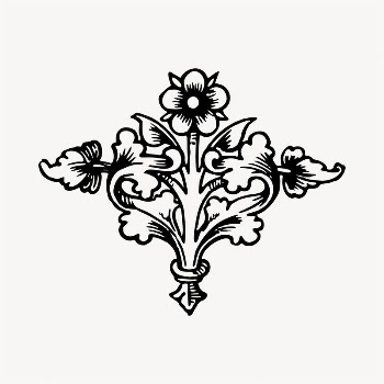Elegant floral decoration illustration clipart | Free Vector - rawpixel