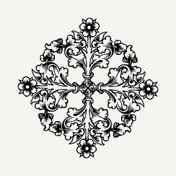 Elegant floral decorative clipart illustration | Free PSD - rawpixel