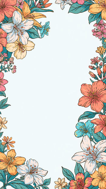 Elegant Floral Frame on Minimalist Background
