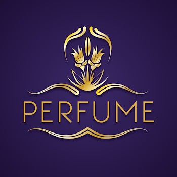 Elegant floral perfume logo Free Vector