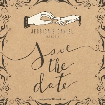 Elegant floristic wedding invitation card Free Vector