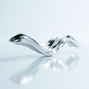 Elegant Flowing Liquid Metal Sculpture