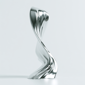 Elegant Flowing Liquid Metal Sculpture