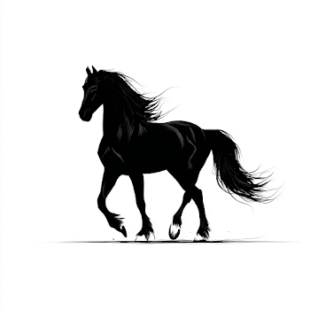 Elegant Friesen Horse Silhouette
