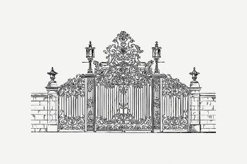 Elegant gate clipart, vintage illustration | Free PSD Illustration - rawpixel