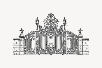 Elegant gate collage element, drawing | Free Vector Illustration - rawpixel