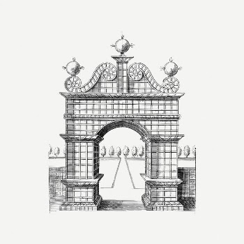 Elegant gate collage element, vintage | Free PSD Illustration - rawpixel