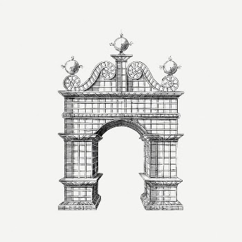 Elegant gate collage element, vintage | Free PSD Illustration - rawpixel