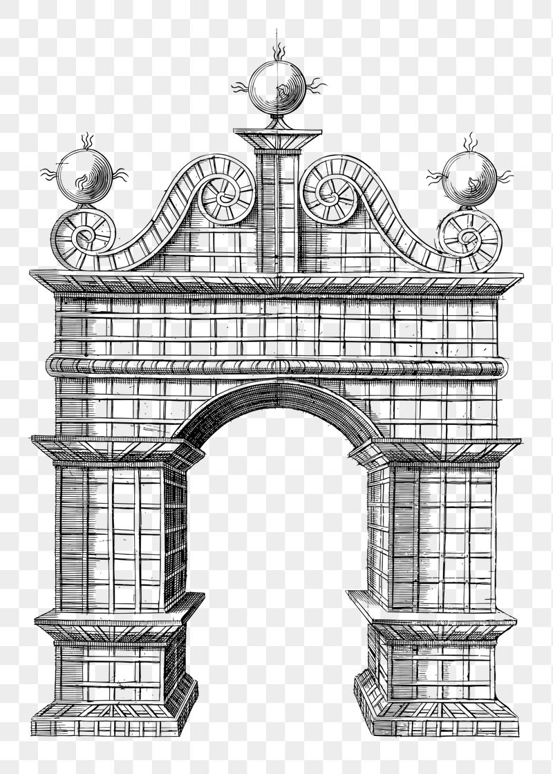 Elegant gate png sticker illustration, | Free PNG - rawpixel