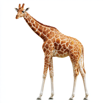 Elegant Giraffe Profile on White Background