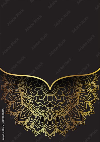 Elegant gold and black mandala design 1003