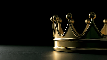 Elegant Gold Crown on Matte Black Surface