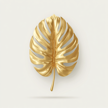 Elegant Gold Monstera Leaf Sculpture
