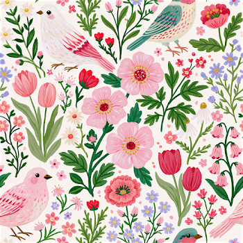 Elegant Hand-Painted Watercolor Spring Floral Pattern