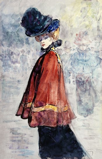 Elegant in red cape (1890-1900) | Free Photo Illustration - rawpixel