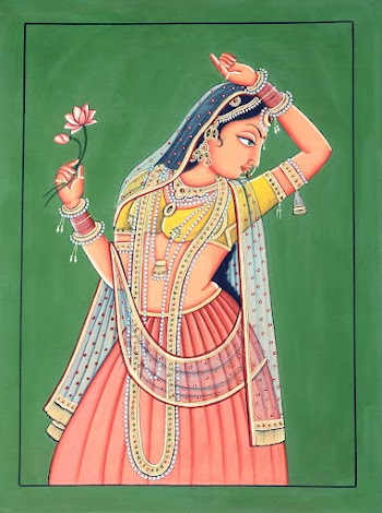 Elegant Indian Dancer with Lotus