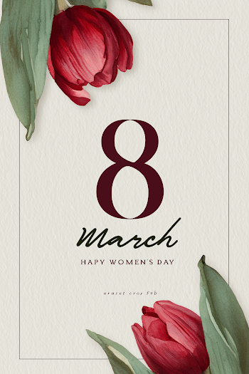 Elegant International Women's Day Card with Red Tulips