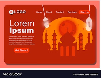 elegant islamic mosque landing page template desig