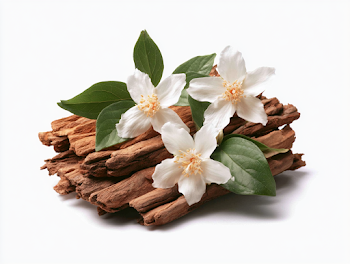 Elegant Jasmine Blossoms on Cinnamon Bark