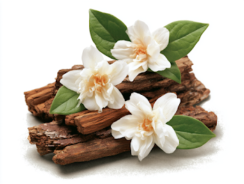 Elegant Jasmine Blossoms on Rustic Wood