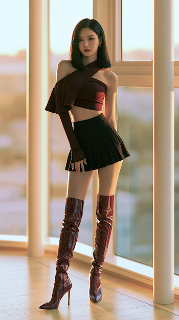 Elegant K-Pop Idol in Golden Hour