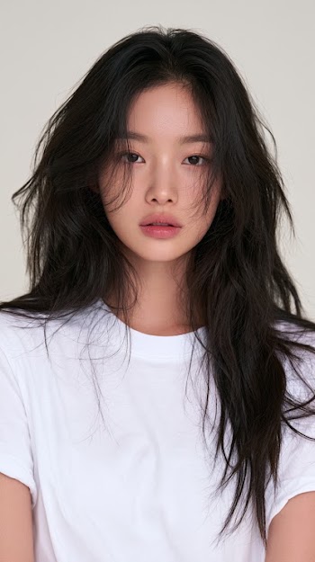 Elegant Korean Girl Portrait in Studio