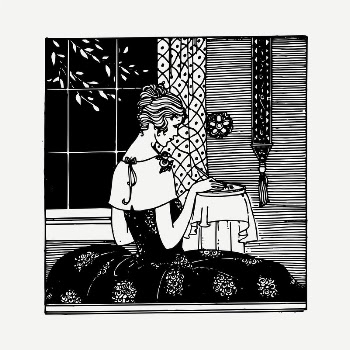 Elegant lady drawing, vintage illustration | Free PSD - rawpixel